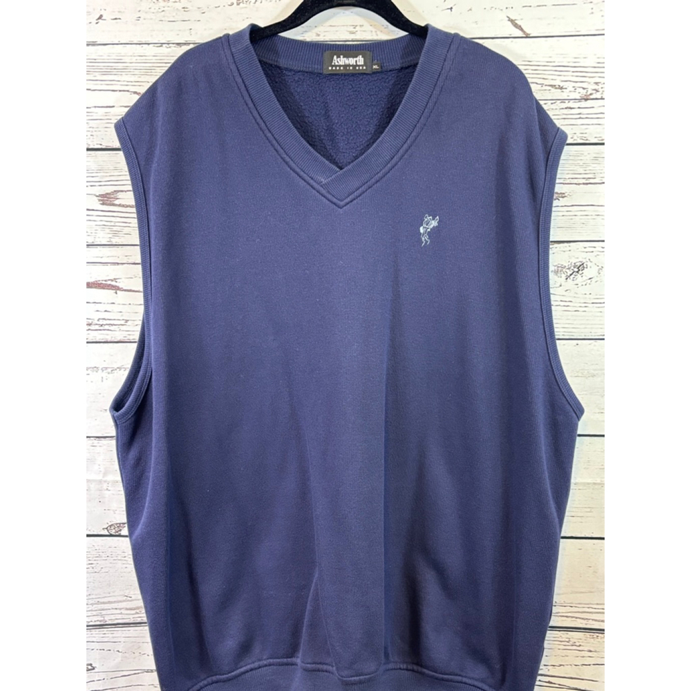 Men's Ashworth Navy V-Neck Sweater Vest XL
